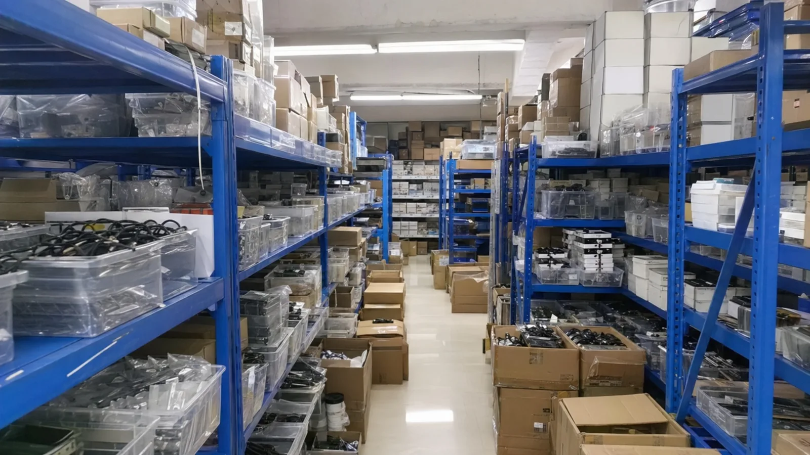 PRSPARES warehouse stock shelves